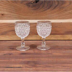 LG Wright Glass EAPG Hobnail Sherry Goblet, Set of 2
